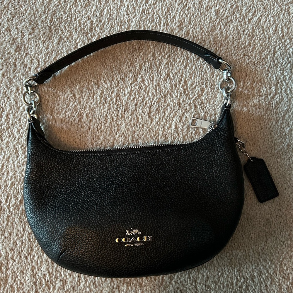 Coach Black Leather Shoulder Bag full size